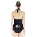 Eye On The Black Background Halter Swimsuit View2