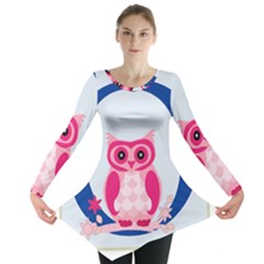 Alphabet Letter O With Owl Illustration Ideal For Teaching Kids Long Sleeve Tunic  by Nexatart