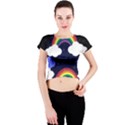 Rainbow Animation Crew Neck Crop Top View1