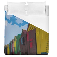 Brightly Colored Dressing Huts Duvet Cover (queen Size) by Nexatart