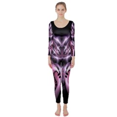 Angry Mantis Fractal In Shades Of Purple Long Sleeve Catsuit by Nexatart