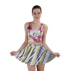 Wavy Ribbons Background Wallpaper Mini Skirt by Nexatart