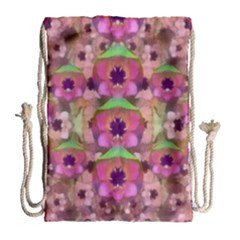 It Is Lotus In The Air Drawstring Bag (large) by pepitasart