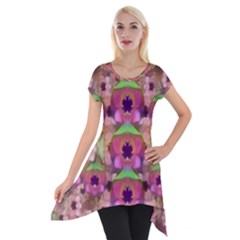 It Is Lotus In The Air Short Sleeve Side Drop Tunic by pepitasart