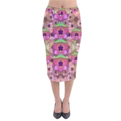 It Is Lotus In The Air Velvet Midi Pencil Skirt by pepitasart