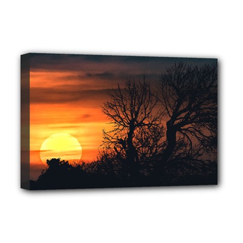 Sunset At Nature Landscape Deluxe Canvas 18  X 12   by dflcprints