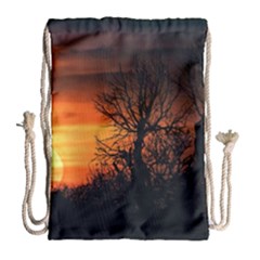 Sunset At Nature Landscape Drawstring Bag (large) by dflcprints