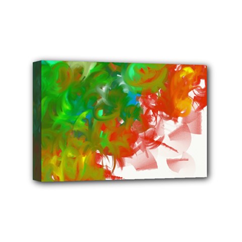 Digitally Painted Messy Paint Background Textur Mini Canvas 6  X 4  by Nexatart