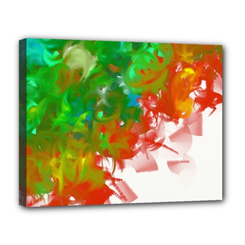 Digitally Painted Messy Paint Background Textur Canvas 14  X 11  by Nexatart