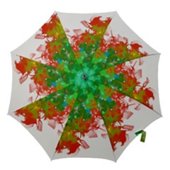 Digitally Painted Messy Paint Background Textur Hook Handle Umbrellas (medium) by Nexatart