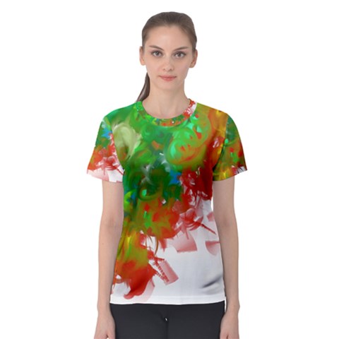 Digitally Painted Messy Paint Background Textur Women s Sport Mesh Tee by Nexatart