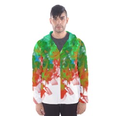 Digitally Painted Messy Paint Background Textur Hooded Wind Breaker (men) by Nexatart