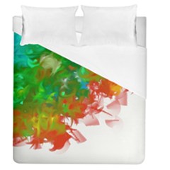 Digitally Painted Messy Paint Background Textur Duvet Cover (queen Size) by Nexatart