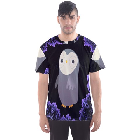 Fractal Image With Penguin Drawing Men s Sport Mesh Tee by Nexatart
