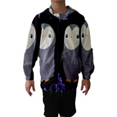 Fractal Image With Penguin Drawing Hooded Wind Breaker (kids) by Nexatart