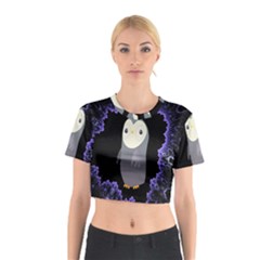 Fractal Image With Penguin Drawing Cotton Crop Top by Nexatart