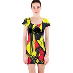 Easy Colors Abstract Pattern Short Sleeve Bodycon Dress by Nexatart