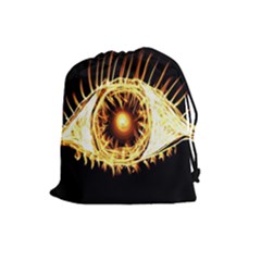 Flame Eye Burning Hot Eye Illustration Drawstring Pouches (large)  by Nexatart