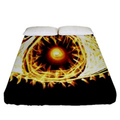 Flame Eye Burning Hot Eye Illustration Fitted Sheet (Queen Size)