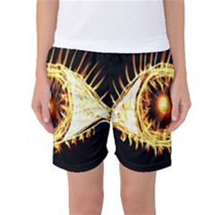 Flame Eye Burning Hot Eye Illustration Women s Basketball Shorts