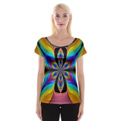 Fractal Butterfly Women s Cap Sleeve Top