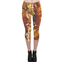 Abstraction Abstract Pattern Capri Leggings 