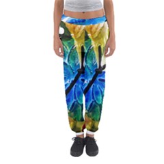 Blue Spotted Butterfly Art In Glass With White Spots Women s Jogger Sweatpants by Nexatart