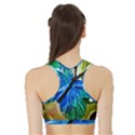 Blue Spotted Butterfly Art In Glass With White Spots Sports Bra with Border View2
