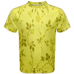 Flowery Yellow Fabric Men s Cotton Tee by Nexatart