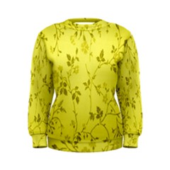 Flowery Yellow Fabric Women s Sweatshirt by Nexatart