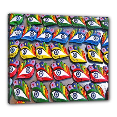 The Eye Of Osiris As Seen On Mediterranean Fishing Boats For Good Luck Canvas 24  X 20  by Nexatart