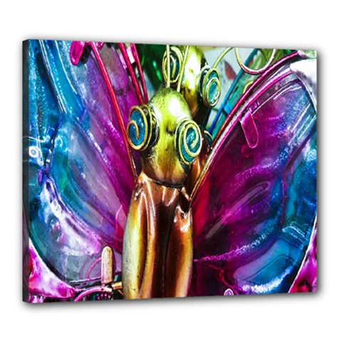 Magic Butterfly Art In Glass Canvas 24  X 20  by Nexatart