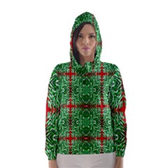 Geometric Seamless Pattern Digital Computer Graphic Hooded Wind Breaker (women) by Nexatart