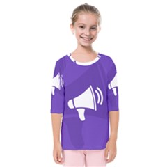 Announce Sing White Blue Kids  Quarter Sleeve Raglan Tee