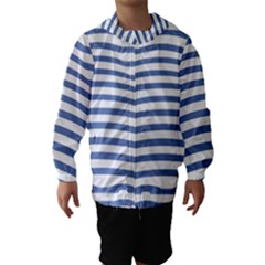 Animals Illusion Penguin Line Blue White Hooded Wind Breaker (kids) by Mariart