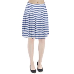 Animals Illusion Penguin Line Blue White Pleated Skirt by Mariart