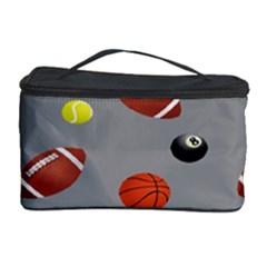 Balltiled Grey Ball Tennis Football Basketball Billiards Cosmetic Storage Case by Mariart