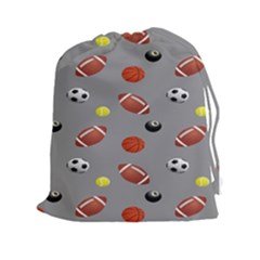 Balltiled Grey Ball Tennis Football Basketball Billiards Drawstring Pouches (xxl) by Mariart