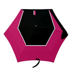 Black Pink Line White Mini Folding Umbrellas