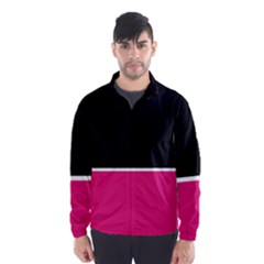 Black Pink Line White Wind Breaker (men) by Mariart