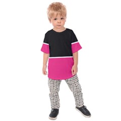 Black Pink Line White Kids  Raglan Tee