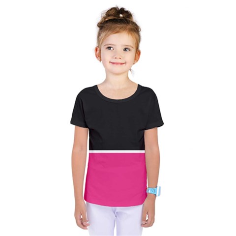 Black Pink Line White Kids  One Piece Tee by Mariart