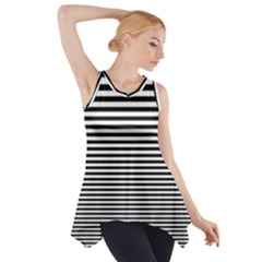 Black White Line Side Drop Tank Tunic