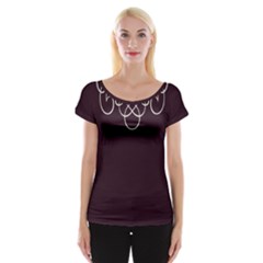 Black Cherry Scrolls Purple Women s Cap Sleeve Top by Mariart