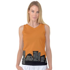 City Building Orange Women s Basketball Tank Top by Mariart