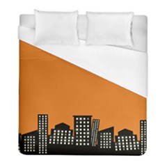 City Building Orange Duvet Cover (full/ Double Size)