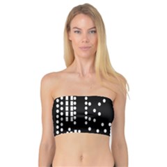 Circle Plaid Black White Bandeau Top by Mariart