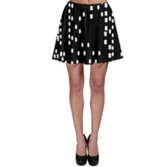 Circle Plaid Black White Skater Skirt