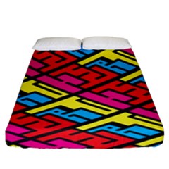 Color Red Yellow Blue Graffiti Fitted Sheet (king Size) by Mariart