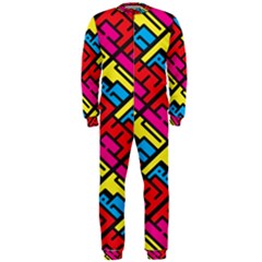 Color Red Yellow Blue Graffiti Onepiece Jumpsuit (men)  by Mariart